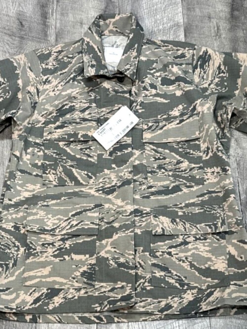 USAF Tiger Stripe Coat Ripstop Utility Jacket Womens 6 Short Summer RABU NEW